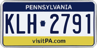 PA license plate KLH2791