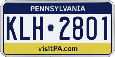 PA license plate KLH2801