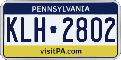 PA license plate KLH2802