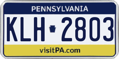 PA license plate KLH2803