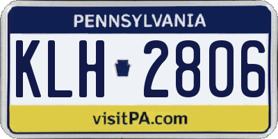 PA license plate KLH2806