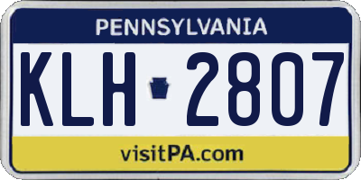 PA license plate KLH2807