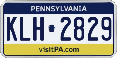 PA license plate KLH2829