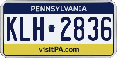 PA license plate KLH2836