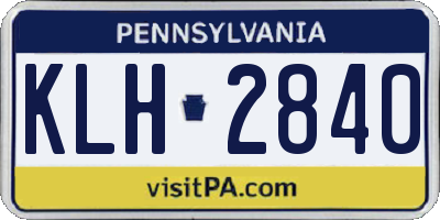 PA license plate KLH2840