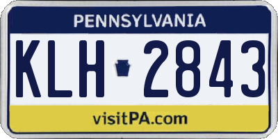 PA license plate KLH2843