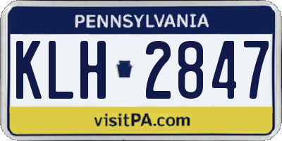 PA license plate KLH2847