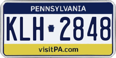 PA license plate KLH2848