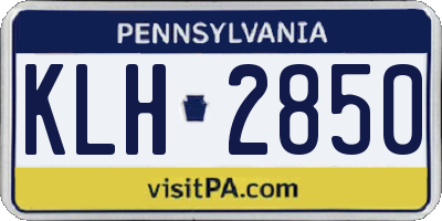 PA license plate KLH2850