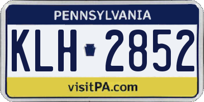 PA license plate KLH2852