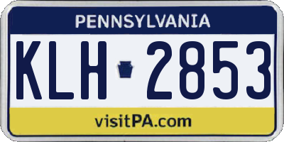 PA license plate KLH2853