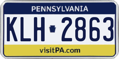 PA license plate KLH2863