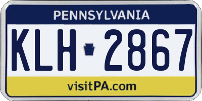 PA license plate KLH2867