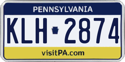 PA license plate KLH2874