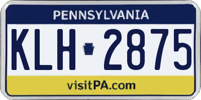 PA license plate KLH2875