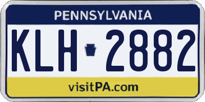 PA license plate KLH2882