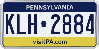 PA license plate KLH2884