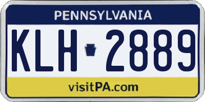 PA license plate KLH2889