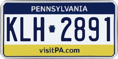 PA license plate KLH2891