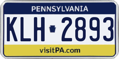 PA license plate KLH2893