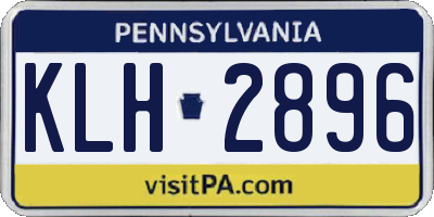 PA license plate KLH2896