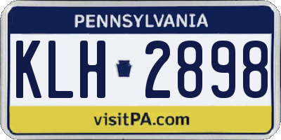 PA license plate KLH2898