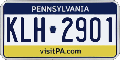 PA license plate KLH2901
