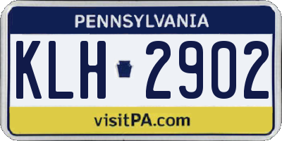 PA license plate KLH2902