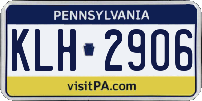 PA license plate KLH2906