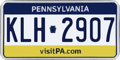 PA license plate KLH2907