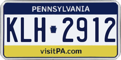 PA license plate KLH2912