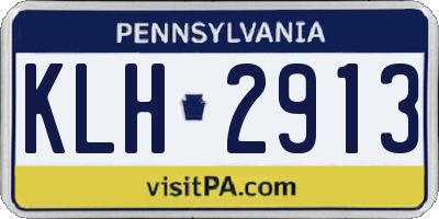 PA license plate KLH2913