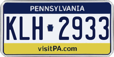 PA license plate KLH2933