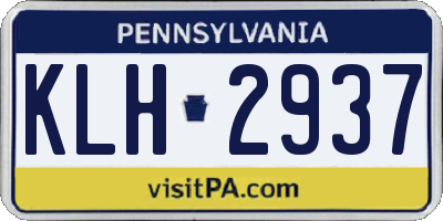 PA license plate KLH2937