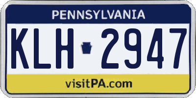 PA license plate KLH2947
