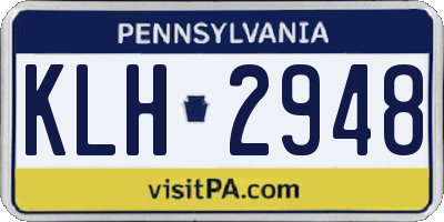 PA license plate KLH2948