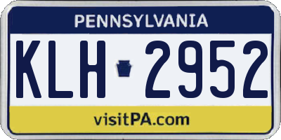 PA license plate KLH2952