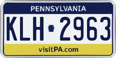 PA license plate KLH2963