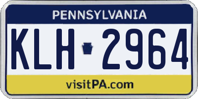 PA license plate KLH2964