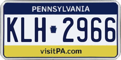PA license plate KLH2966