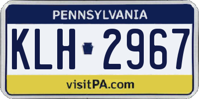 PA license plate KLH2967