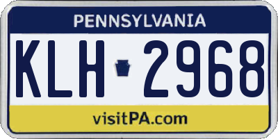 PA license plate KLH2968