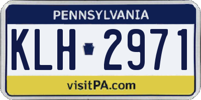 PA license plate KLH2971