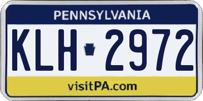 PA license plate KLH2972