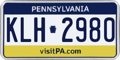 PA license plate KLH2980