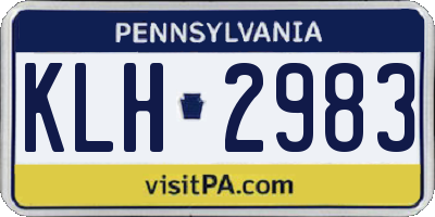 PA license plate KLH2983