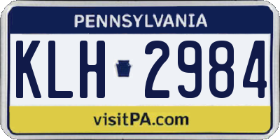 PA license plate KLH2984