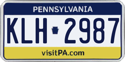 PA license plate KLH2987