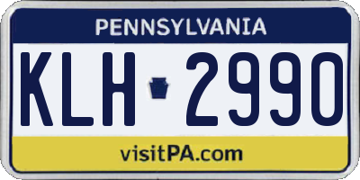 PA license plate KLH2990
