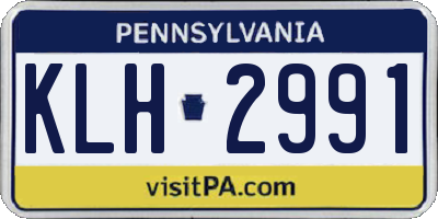 PA license plate KLH2991